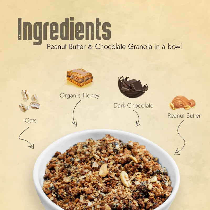 Purple Hippie Peanut Butter & Chocolate Granola, 500 Gm