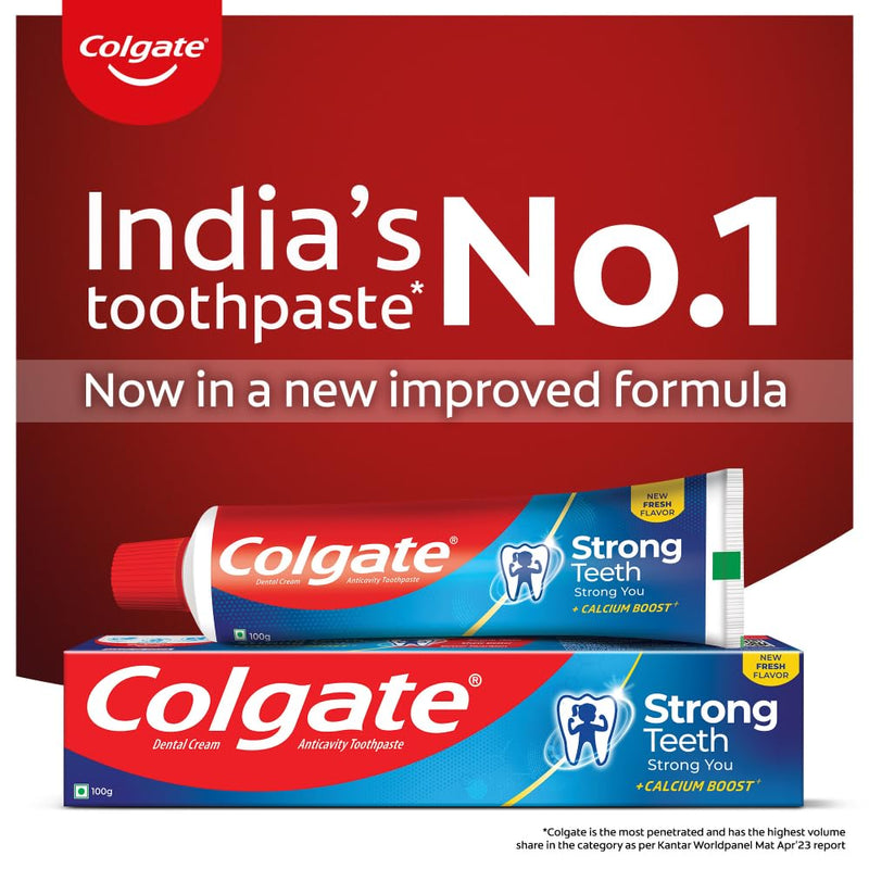 Colgate Strong Teeth 150g Cavity Protection Toothpaste, Colgate Toothpaste with Calcium Boost, India's No.1 Toothpaste