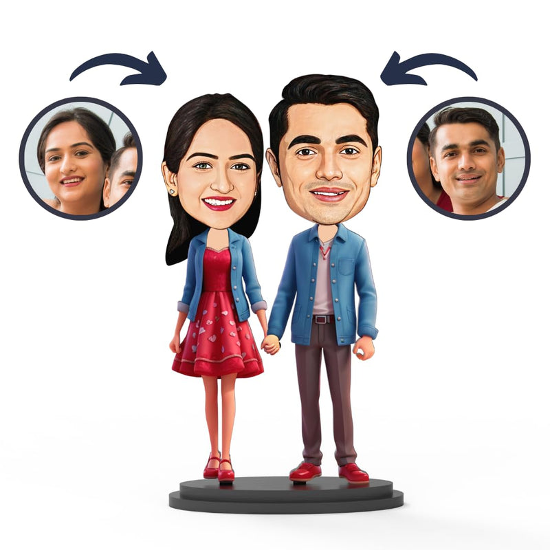 Avatar Stand Personalized Gift for Kids, Brother, Friends, Character Caricature Photo Frame Unique Design Customized Gift for Friends & Family Return Gift (Couple 5)