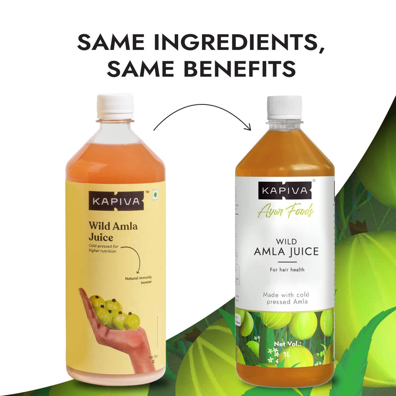 Kapiva Wild Amla Juice 1L + Kapiva Thar Aloe Vera Juice (with Pulp) | Cold-pressed Juice Combo to Help with Glowing Skin, Hair Care, and Detox (1L)