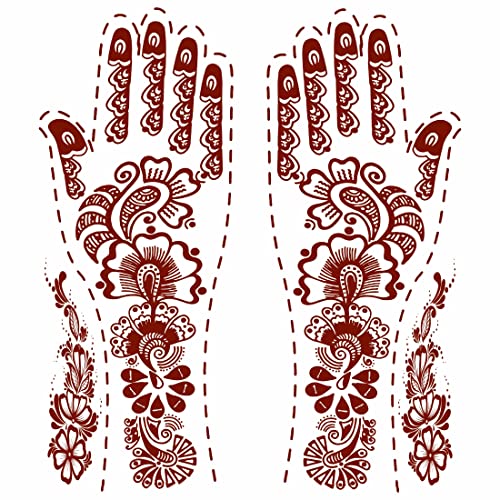 VOORKOMS Full Hand Mehndi Flower Temporary Waterproof Body Tattoo For Women