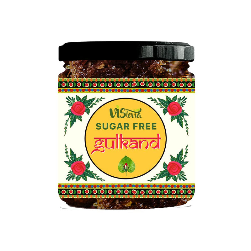 Vistevia Sugar Free Gulkand (Rose Jam), Diabetic and Keto Friendly - Sweetened Naturally with Stevia - Tastes Delicious - Pack of 1 (230GM)