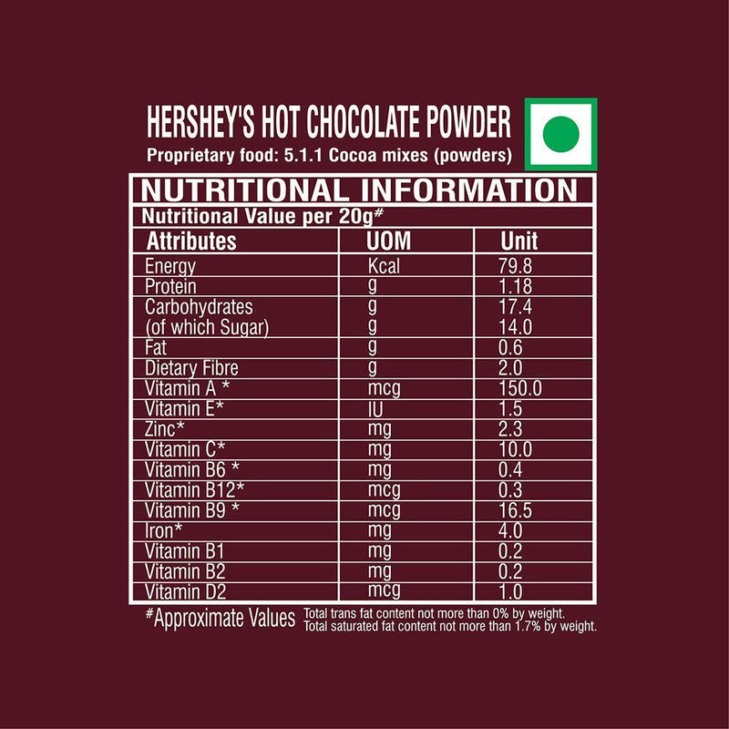 HERSHEY'S Hot Chocolate Drink Powder Mix, 250 g