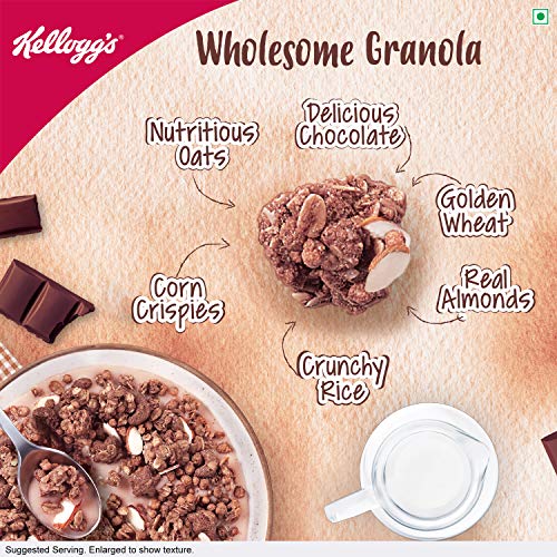 Kellogg's Crunchy Granola Chocolate & Almonds, 450 g | Breakfast Cereal | Multigrain Flakes