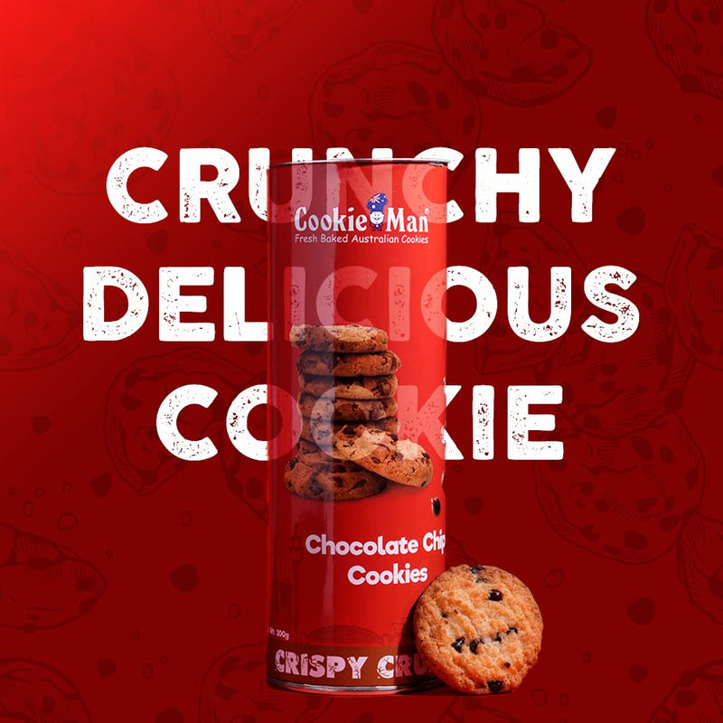 Cookieman Choco Chip Cookies - 200g Canister | Cookies with Chocolate Chips