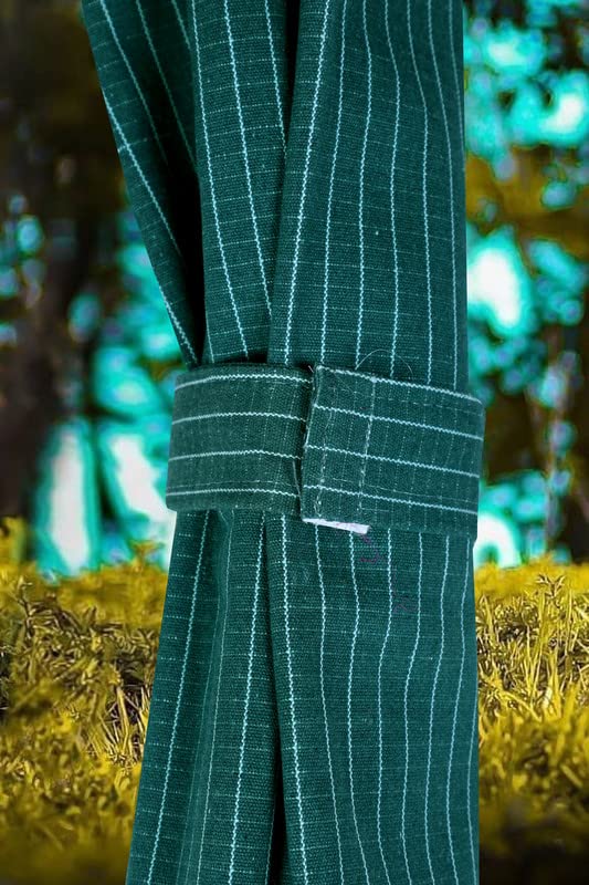 MetDeals Cotton Canvas Waterproof & Sun Blockage Top & Bottom Eyelete Outdoor Curtains (Green, 5.5 X 4.5 Feet, Cotton Canvas), 1 Piece,Checkered,Grommet Curtains