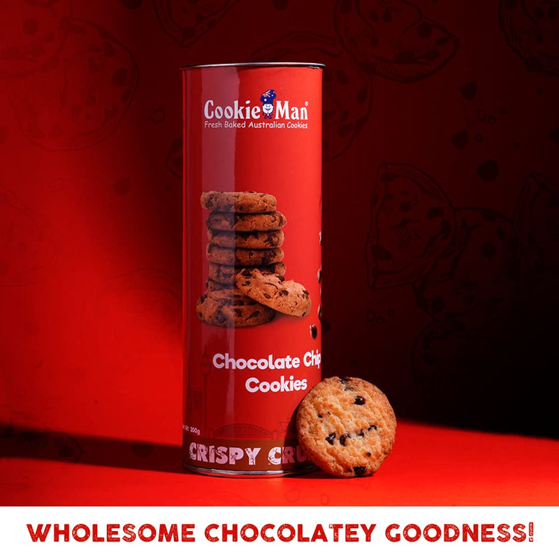 Cookieman Choco Chip Cookies - 200g Canister | Cookies with Chocolate Chips