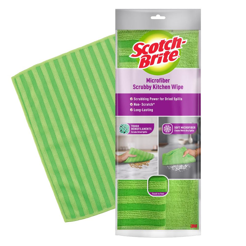 Scotch-Brite Fabric Scrub Cloth (Pack of 1, Green, Purple)