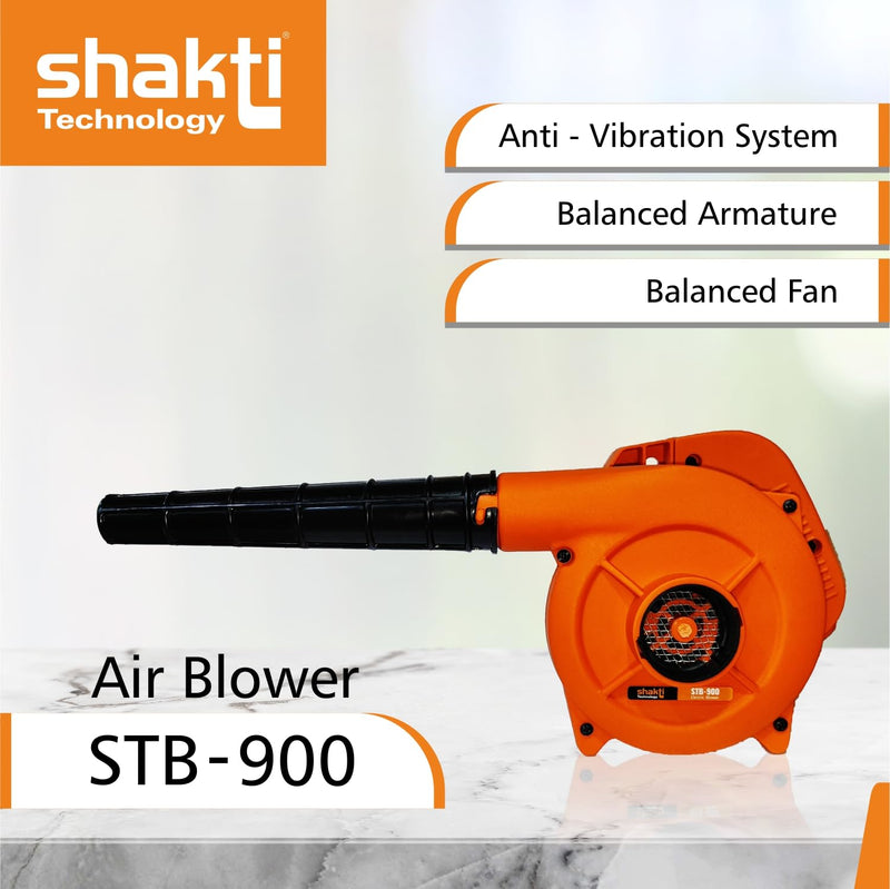 Shakti Technology STB-900 Air Blower for Cleaning Dust, Heavy Duty Machine with 900W, Copper Armature, 14000 RPM, Blow Rate 3.5M3/Min - Made in India