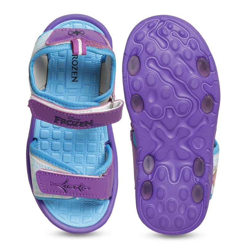 Kidsville Kids Girls Frozen Printed Purple Sandals