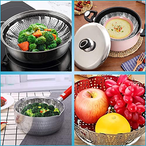 PANCA Stainless Steel Vegetable Fruit Steamer Punching Food Drain Bowl Basket Stainless Steel Steamer (Steamer Basket)