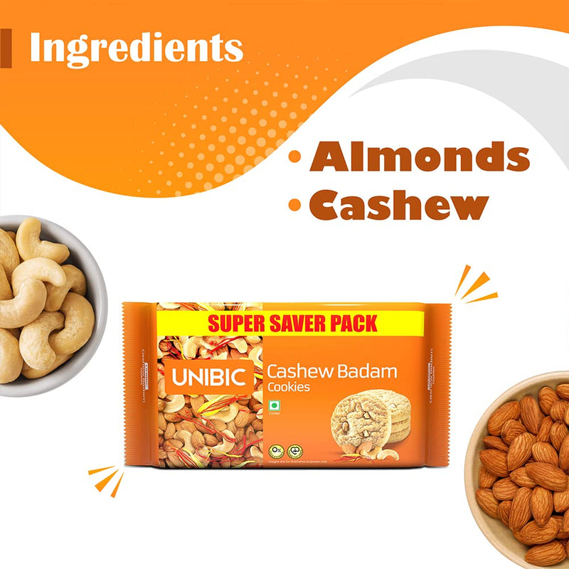 UNIBIC FOODS Cashew Badam Cookies, 500 g