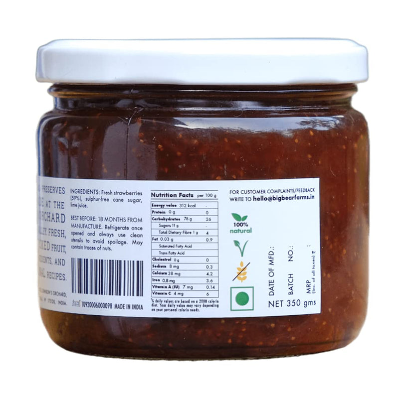 Big Bear Farms fresh fruit jam - 350gm net (Strawberry Jam)