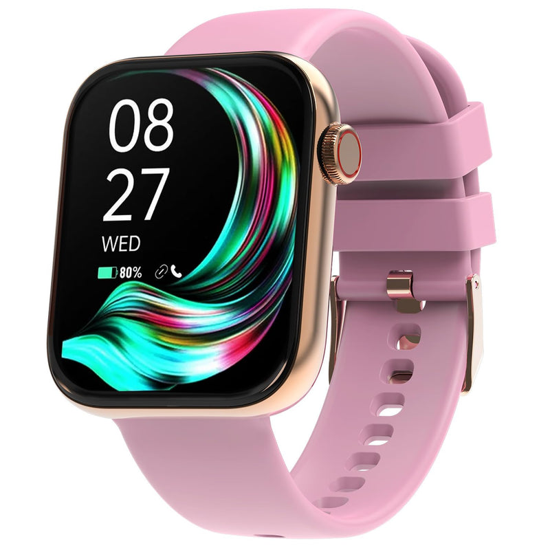 Maxima Typhoon Smart Watch 1.9" Ultra HD Display,600 Nits, Bluetooth Calling, AI Voice Assistant, Advanced Chipset,100+ Sports Mode, AI Health Monitoring, Metallic Design (Rose Gold Pink)