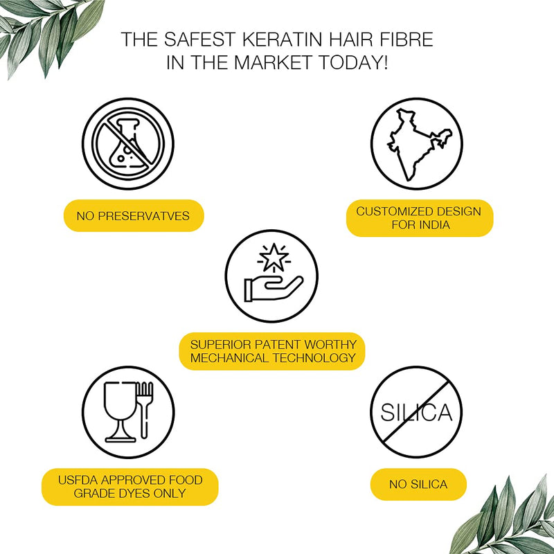 Kerrato Hair Fibres for Thinning Hair (NATURAL BLACK) Natural - 4g - Conceals Hair Loss in 10 seconds - Natural Hair Thickener & Fibers for Thin Hair for Men & Women