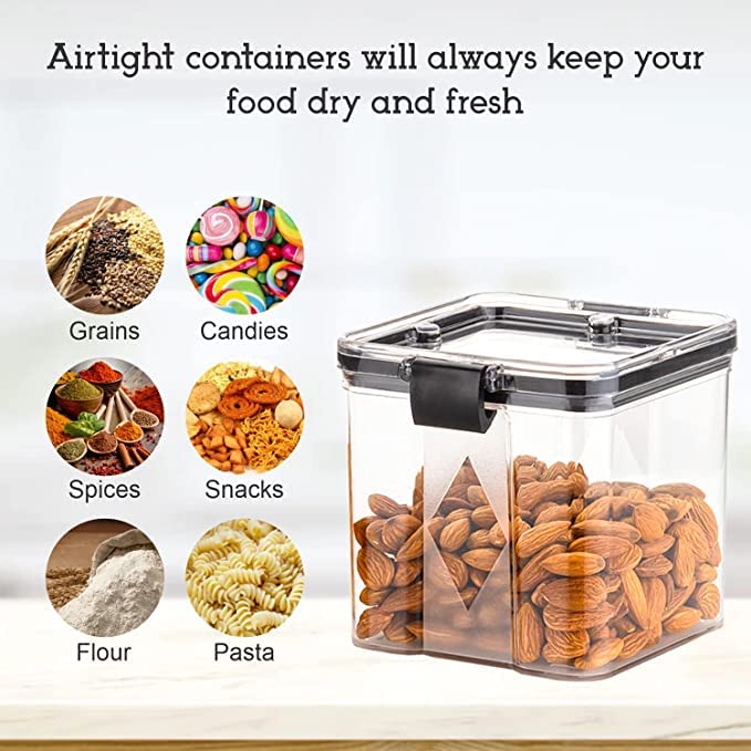 GOLWYN Air Tight Containers For Kitchen Storage Set, Plastic Boxes For Storage, Kitchen containers Set (700ml and 1100 ml, 8 pcs)(Plastic)