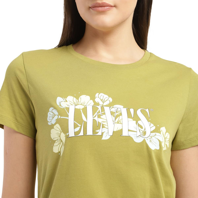 Levi's Women's Regular Fit T-Shirt (23771-0449_Green