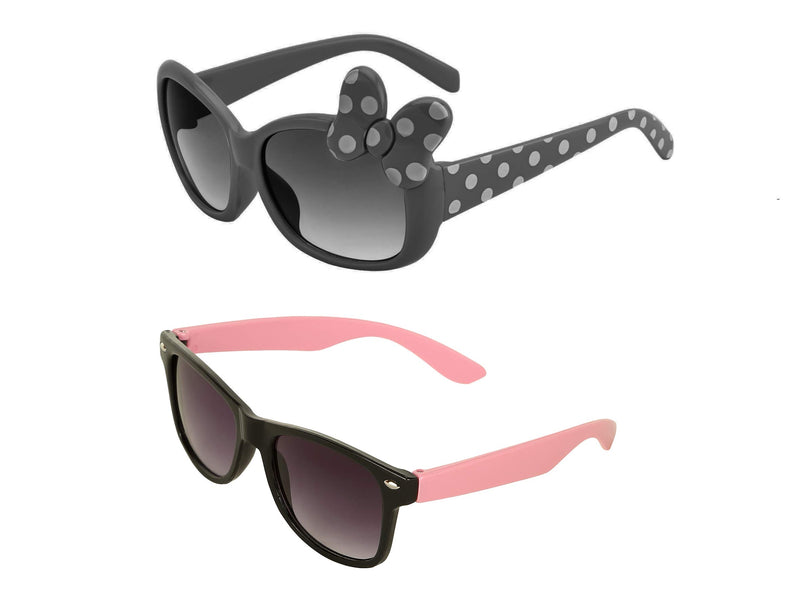 Amour UV Protected Combo for Kids 3 to 8 Years Sunglasses - Pack of 2 Pink Black