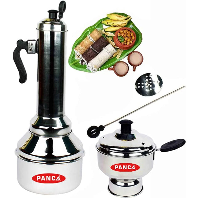 Panca Stainless Steel Puttu Maker Combo With Chiratta Puttu Maker, Puttu kudam Steel, Chiratta Puttu Kudam,Puttu Maker, Puttu Maker Steel (Pack of 1)