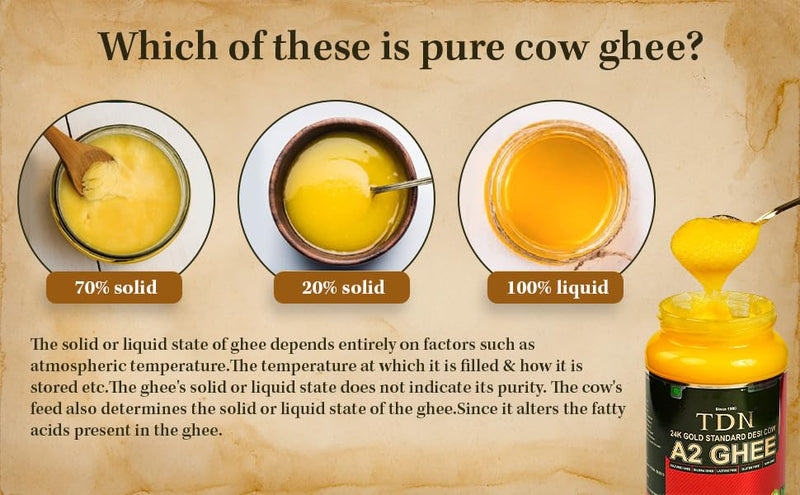 TDN Farm Fresh A2 Cow Ghee -120ML Glass Bottle, NDDB A2 Lab Certified, A2 Ghee Bilona Method, A2 Organic Cow Ghee, Grassfed, Cultured Premium & Traditional Ghee, Curd Churned A2 Ghee, A2 Pure Ghee