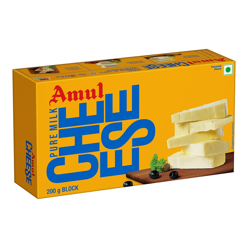 Amul Process Cheese Block, 200Gm. (Pack of 2) - Inclusive Delivery & Service Charges