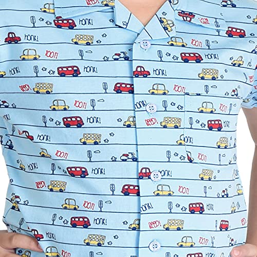 Clothe Funn Boy's Cotton Printed Pyjama Set Pack of 1 (BNS-001_Blue_12-18 Months)