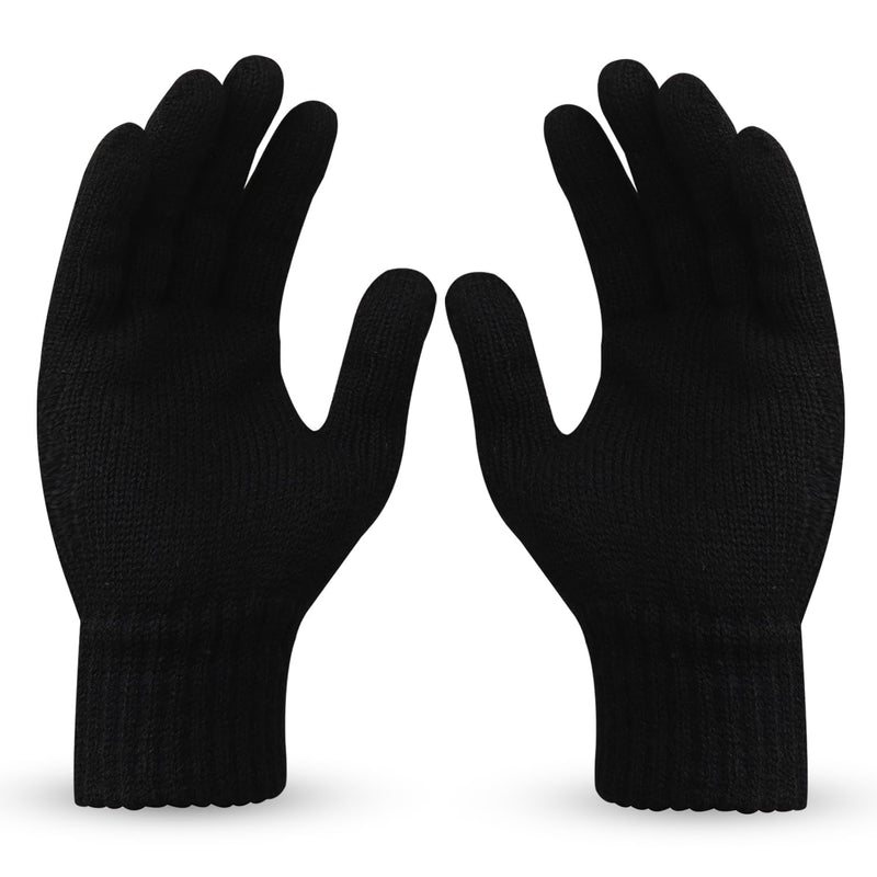 Boldfit Hand Gloves for Men & Women Winter Gloves for Men for Woolen Knitted Winter Gloves for Women Thermal Hand Gloves for Winter Warm Gloves for Women Winter Wear Unisex Hand Gloves - Black 1Pair