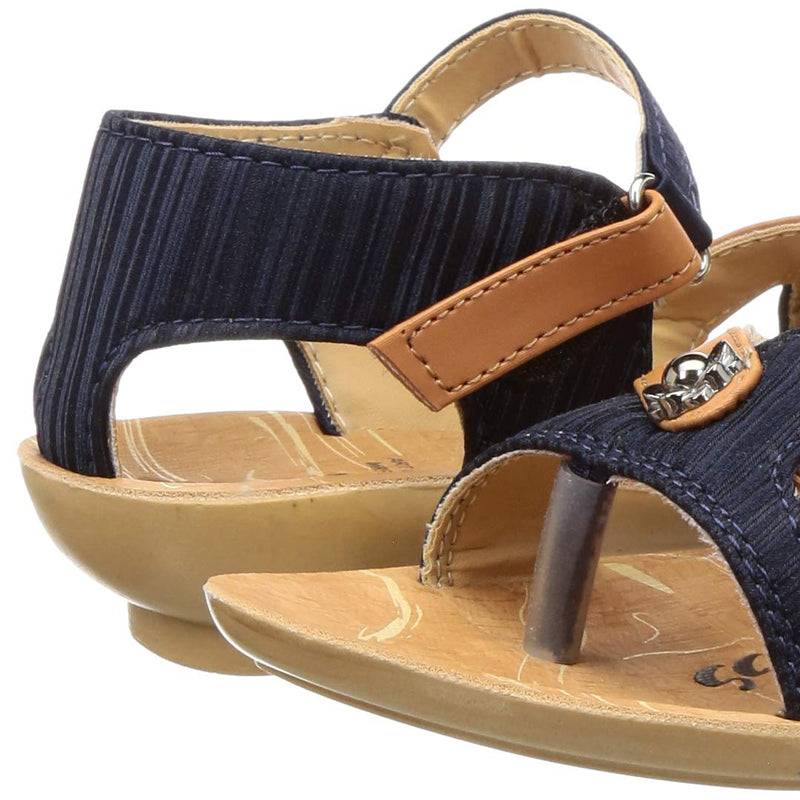 Walkaroo Women Blue Tan Outdoor Sandals-5 UK (WL7703)