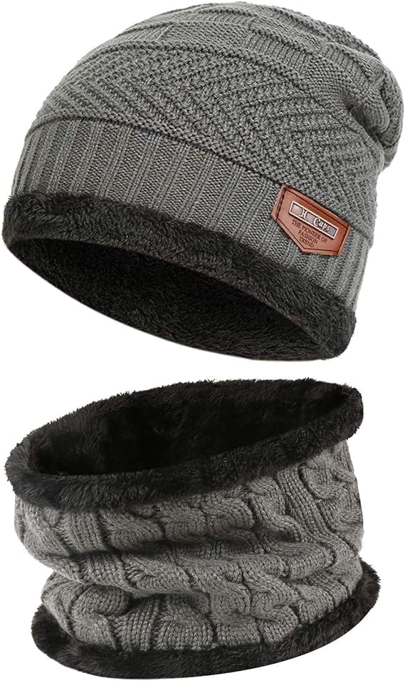 Fitness Mantra® Winter Woolen Beanie Cap & Muffler for Men & Women| Beanie Cap| Woolen Topaa| Winter Cap| Head & Neck Warmer| Mix Color| 1 Set|