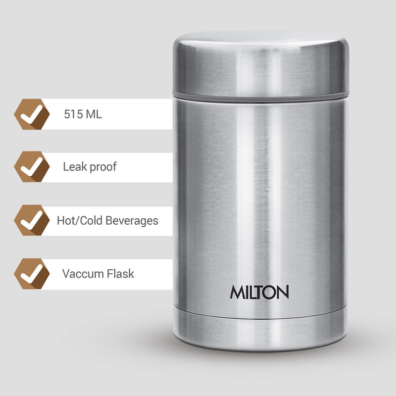 Milton Cruet 550 Thermosteel Hot and Cold Soup Flask, 515 ml, Silver