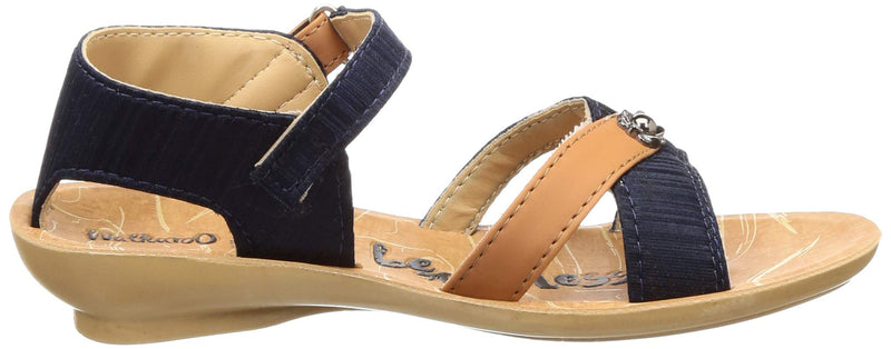 Walkaroo Women Blue Tan Outdoor Sandals-5 UK (WL7703)