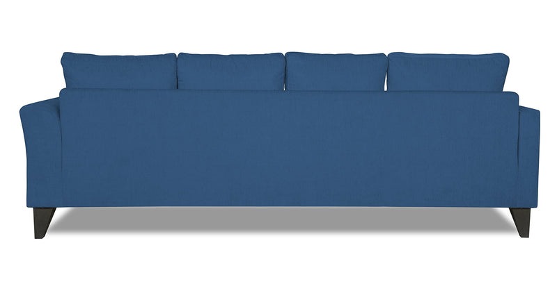 Adorn India Maddox Tufted L Shape 5 Seater Sofa Set - Left Hand Side (Blue) (Chenille Polyester)