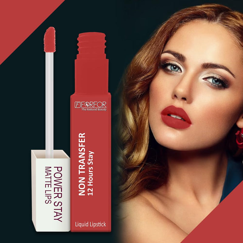 FORFOR Power Stay Lipstick, Candy Red (Matte)