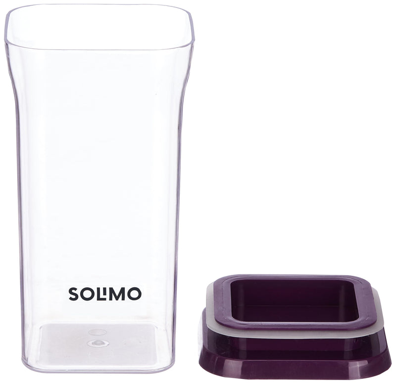 Amazon Brand - Solimo Plastic Storage Jar and Container Set I Air Tight & BPA Free Containers for Kitchen Storage Set I Grocery Kitchen Container Set I Multipurpose Jar, 1100 Ml Each, Set 6, Purple