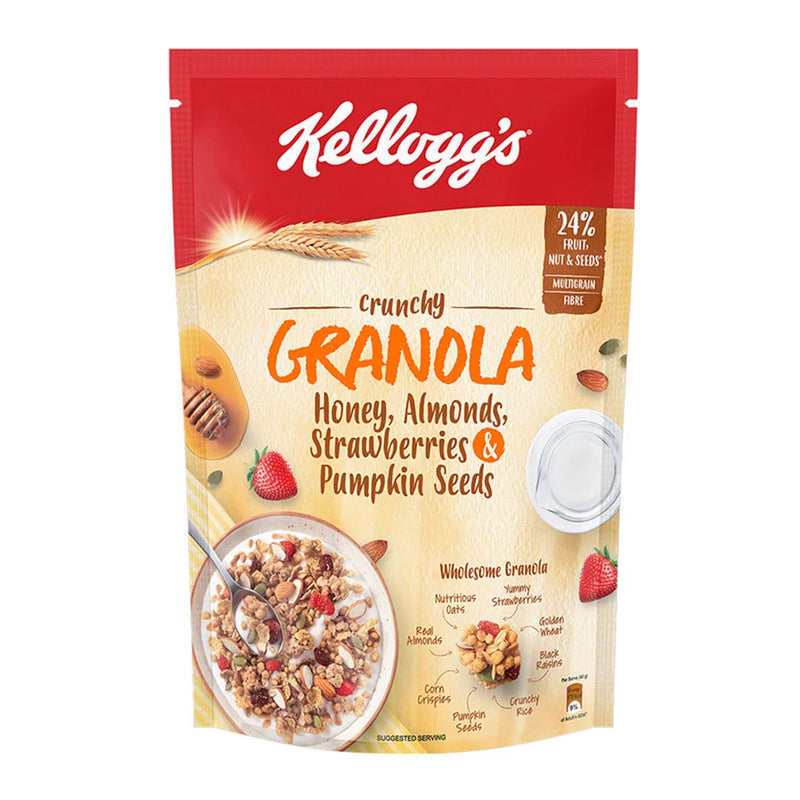 Kellogg's Muesli 22% Fruit Magic, Breakfast Cereal & Crunchy Granola Honey, Almonds, Strawberries & Pumpkin Seeds| Breakfast Cereals | Multigrain, 450g