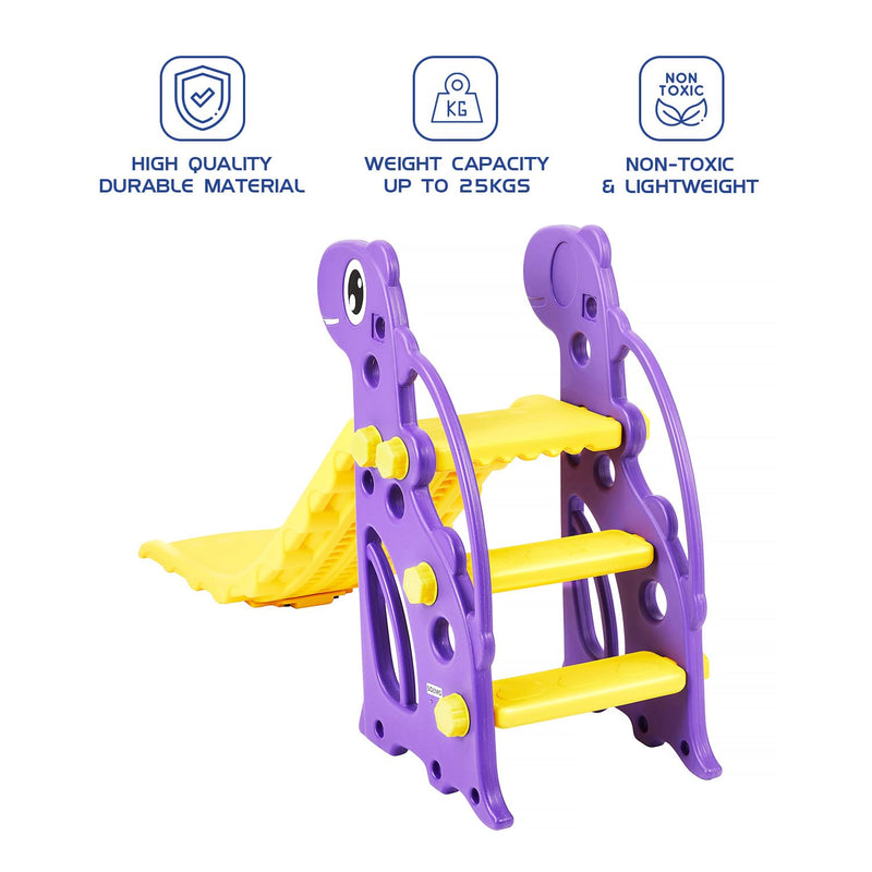 Amazon Brand - Solimo Super Slide for Kids | Safe and Fun Playground Toy |Yellow and Purple 140 x 60 x 80 Centimeters