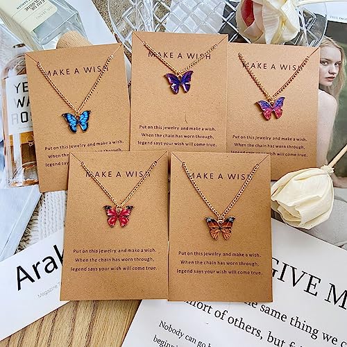 Shining Diva Fashion 5 Pcs Latest Stylish Butterfly Jewellery Necklace Set for Women Pendant Necklace Gifts for Girls (15200np)