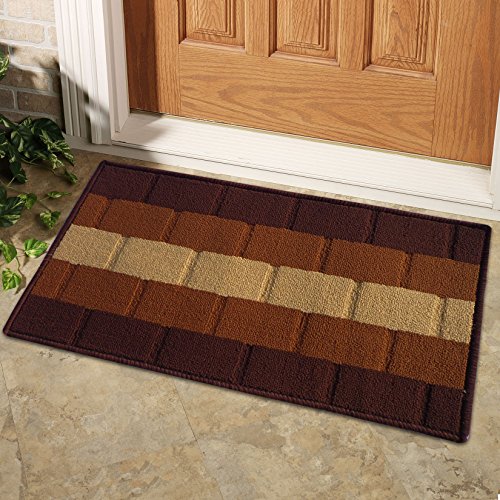 Status Polypropylene Anti Slip Floor Door Mat in Home Kitchen Office Entrance Mats (38x58 cm) (Brown)