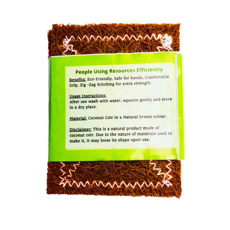 Pure Coconut Coir Scrub| Natural Coir Stitched Scrubber for Kitchen, Utensils, Dishes | Eco-Friendly Coir Bath & Body Scrub pad | Pack of 5