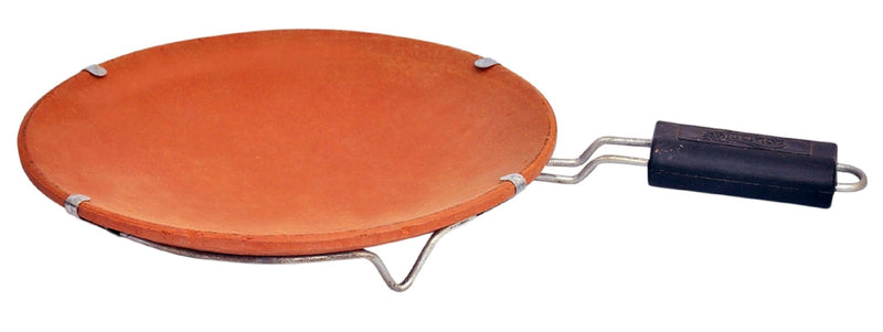 Vedic Amrit Tawa with Stand | Mitti Ke Tawa | Handmade Mitti Terracotta Clay Tawa for Making Roti/Chapatti (10 Inches)