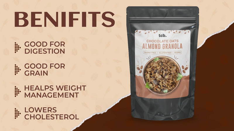 the conscious baker. Granola Almond, Cranberry & Chocolate chip - 500g | 30% Fruits, Nuts & Seeds | Sugar Free Granola | Healthy and Nutritious Breakfast Cereals | Wholegrain, Vegan, Glutenfree