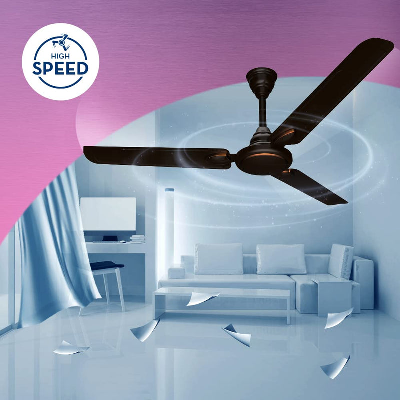 Crompton SUREBREEZE HILLBRIZ DECO 1200 mm (48 inch) Ceiling Fan (Smoked Brown) Star rated energy efficient fans