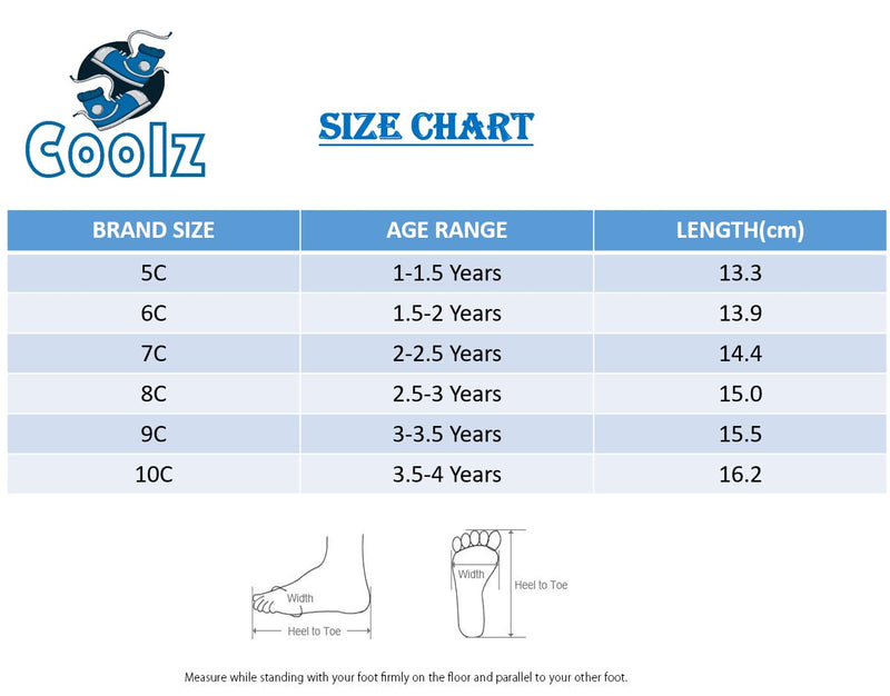 Coolz Kids Unisex Casual Shoes Play-1 for 1.5-4.5 Years Boys and Girls (Black - Red, 2_years)