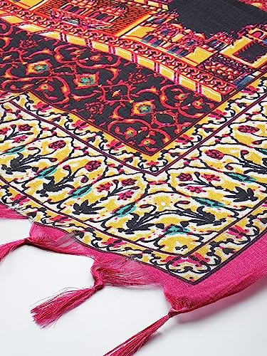 RANI SAAHIBA Women's Art Silk Dupatta(SSKRDD2173_Pink)