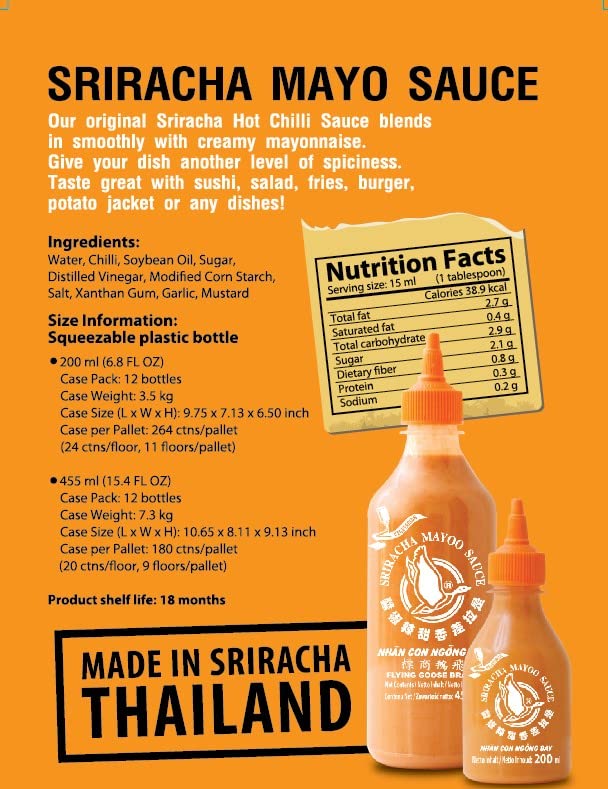 Flying Goose Vegetarian Sriracha Mayo Sauce 455ml