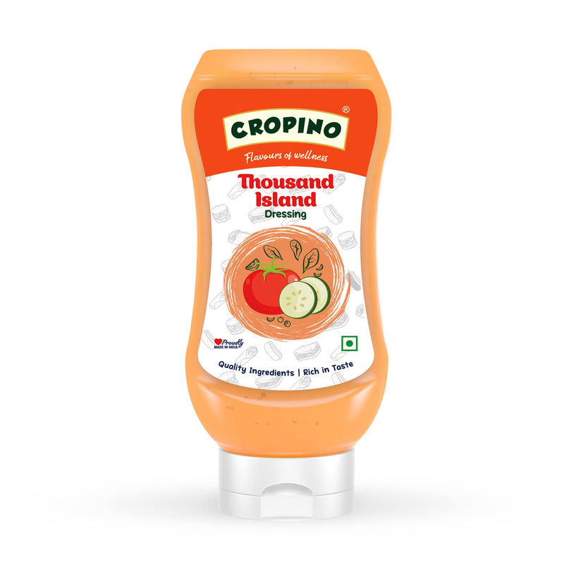 CROPINO Thousand Island Dressing & Dip Sauce, 300g / American Salad Dressing Spread/Gluten Free/Perfect for Salads, Sandwiches, Burgers/Creamy, Sweet & Tangy Flavour