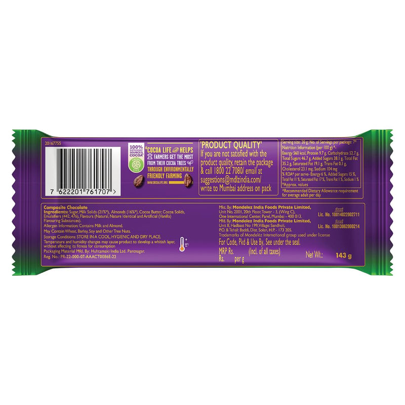 Cadbury Dairy Milk Silk Roast Almonds Chocolate Bar, 143 g (Pack of 3)