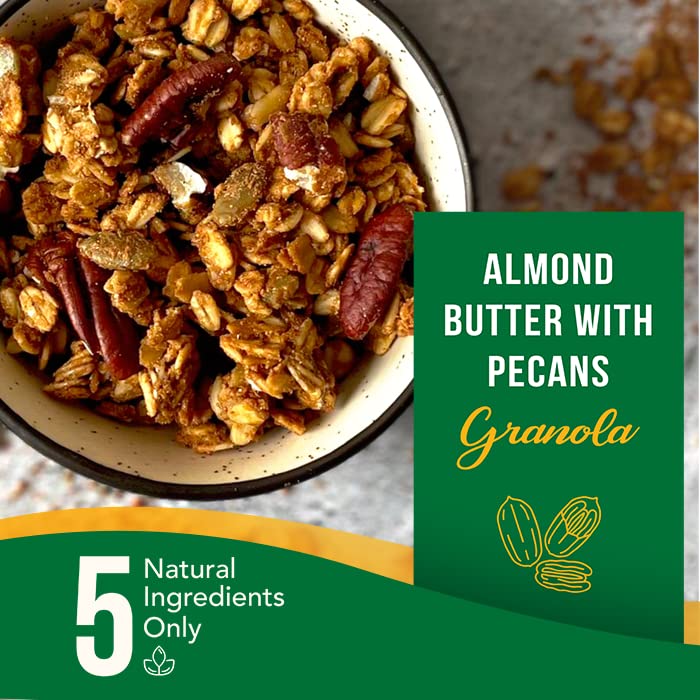 SnacQ Almond Butter with Pecans Granola - 250 Grams (Pack of 1) | Tasty, Healthy and Convenient Breakfast and Snack | High Protein, Gluten Free Granola | No Oil, No Artificial Sugar, No Preservatives