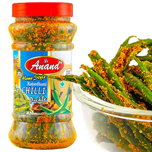 Anand C&G INDIA Homemade Rajasthani Green Chilli Pickle | Ready to Eat Hari Mirch ka Achar | High in Vitamin C & Fibre | Hygienically Packed | Rich in Antioxidants | Improves Digestion | 400 GM