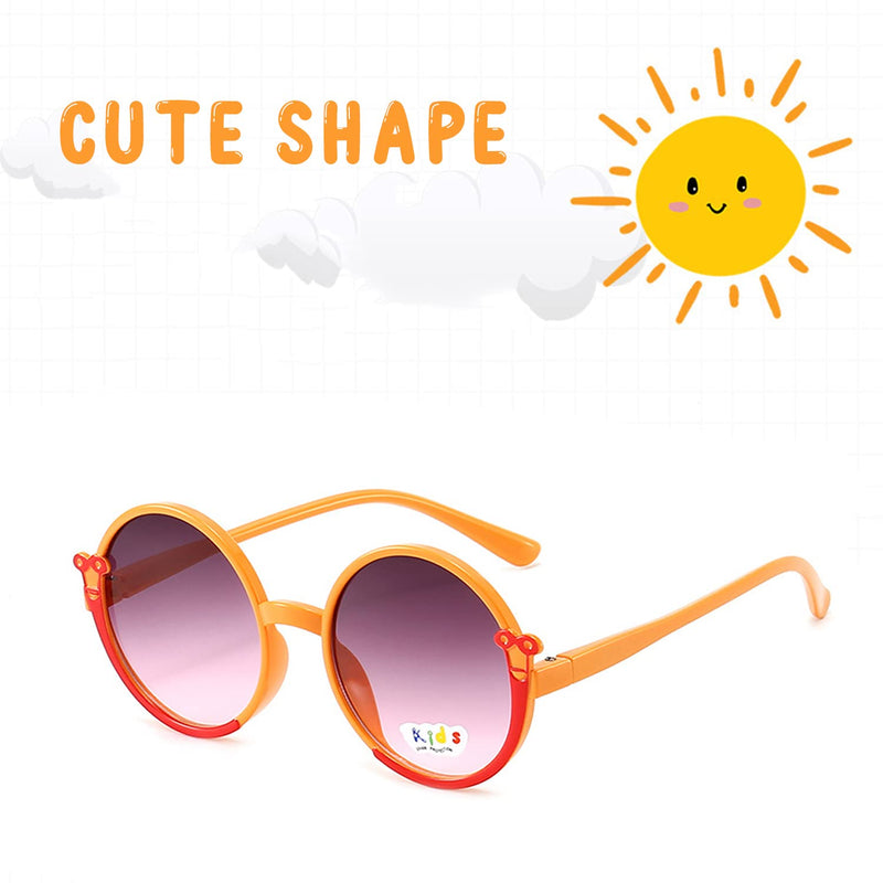 SYGA Children's Sunglasses Funny Round Frame Knockwell Sunglasses Anti-UV Lens Eyewear Snail-Shaped Kids Goggles (Orange)